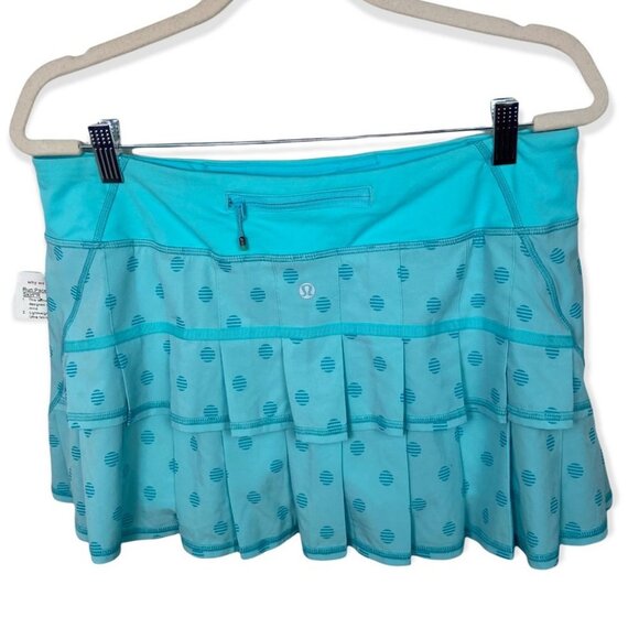 NWT Lululemon Pace Setter Skirt‎ Stripe Dot Printed Angel Blue Tennis Skort 10 - Picture 6 of 15